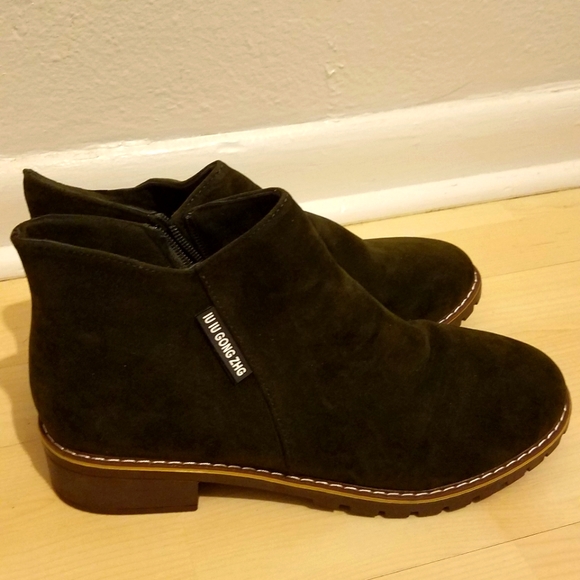 Army Green Ankle Booties - Picture 2 of 6